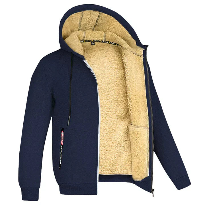 Męska bluza z kapturem i podszewką typu miś-Jackets for men-Olave