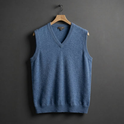 Męska kamizelka dzianinowa z dekoltem w serek-Vests for men-Olave