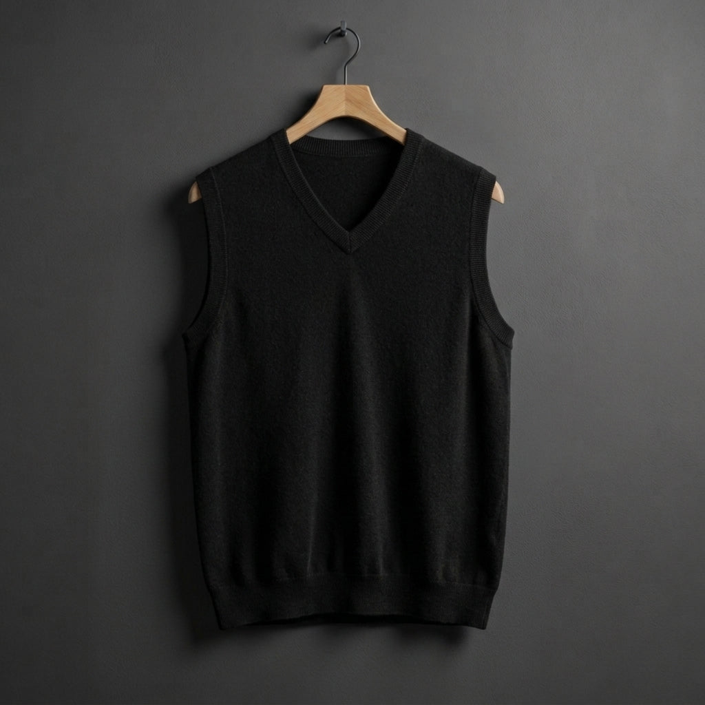 Męska kamizelka dzianinowa z dekoltem w serek-Vests for men-Olave