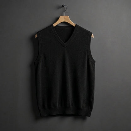 Męska kamizelka dzianinowa z dekoltem w serek-Vests for men-Olave
