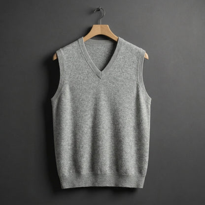 Męska kamizelka dzianinowa z dekoltem w serek-Vests for men-Olave