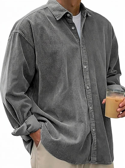 Męska koszula sztruksowa typu oversized-Shirts for men-Olave