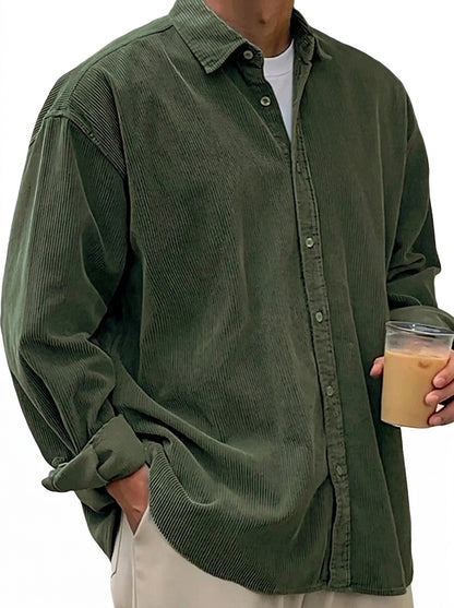 Męska koszula sztruksowa typu oversized-Shirts for men-Olave