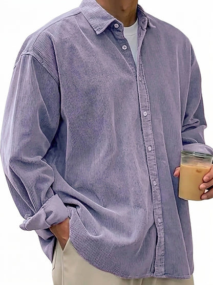 Męska koszula sztruksowa typu oversized-Shirts for men-Olave