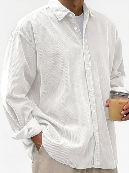 Męska koszula sztruksowa typu oversized-Shirts for men-Olave