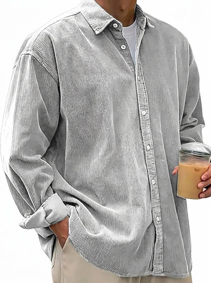 Męska koszula sztruksowa typu oversized-Shirts for men-Olave