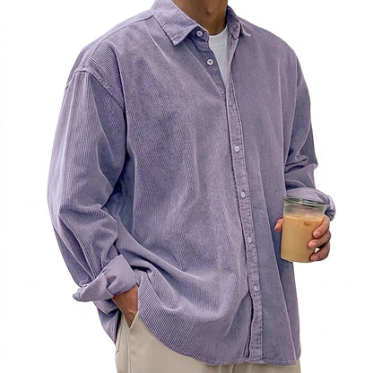 Męska koszula sztruksowa typu oversized-Shirts for men-Olave