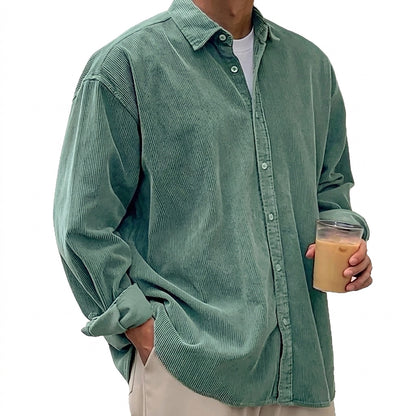 Męska koszula sztruksowa typu oversized-Shirts for men-Olave