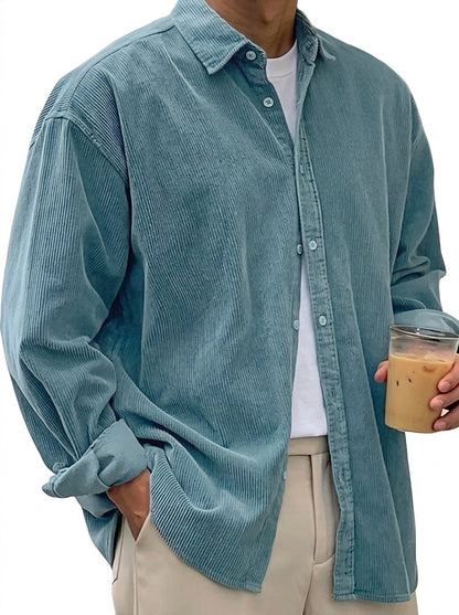 Męska koszula sztruksowa typu oversized-Shirts for men-Olave