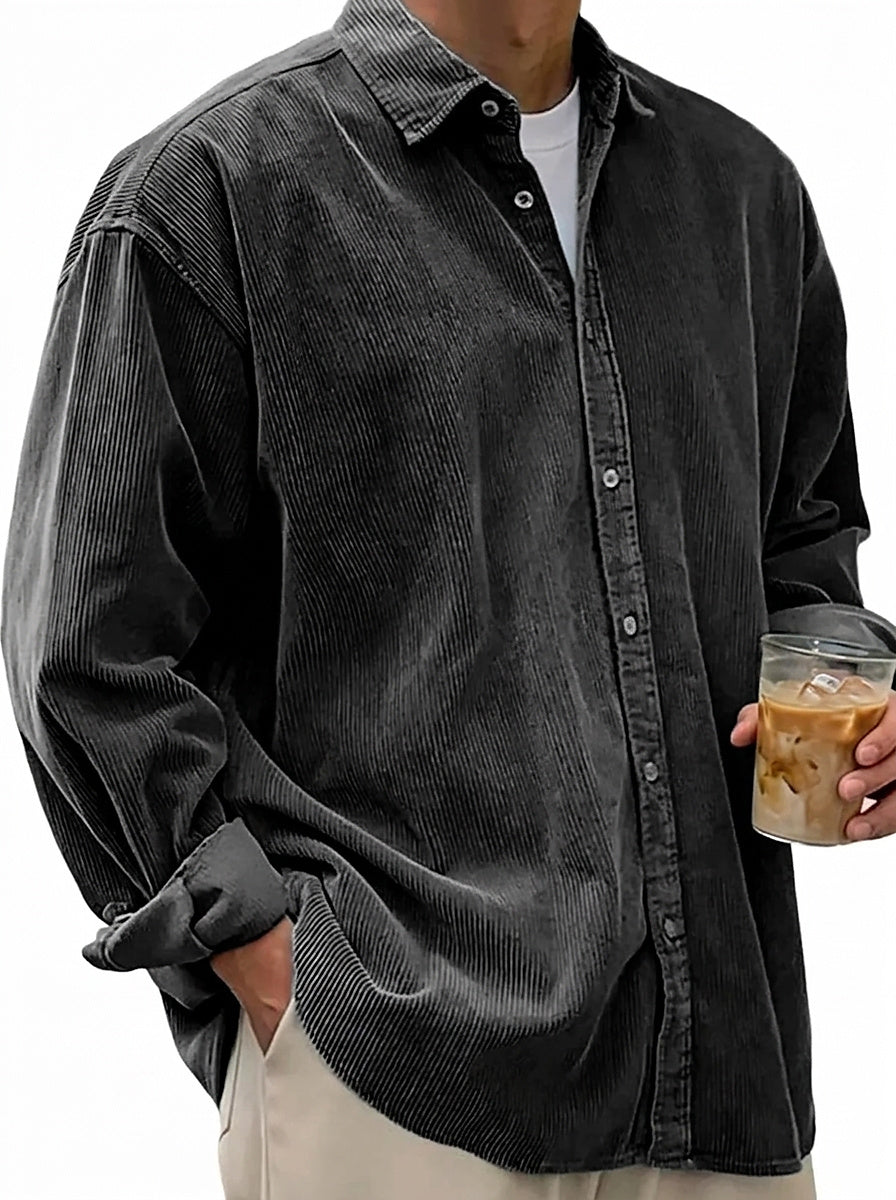 Męska koszula sztruksowa typu oversized-Shirts for men-Olave