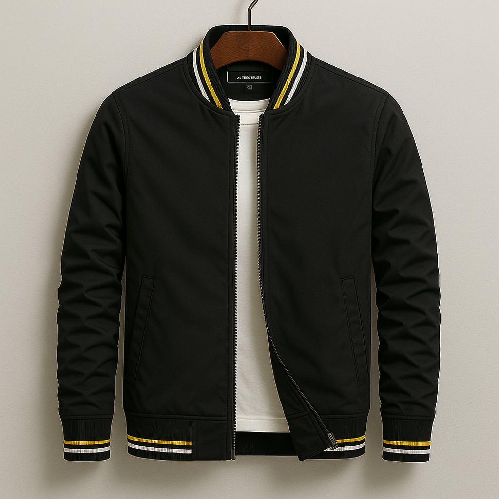 Męska kurtka bomberka z prążkowanym wykończeniem-Jackets for men-Olave