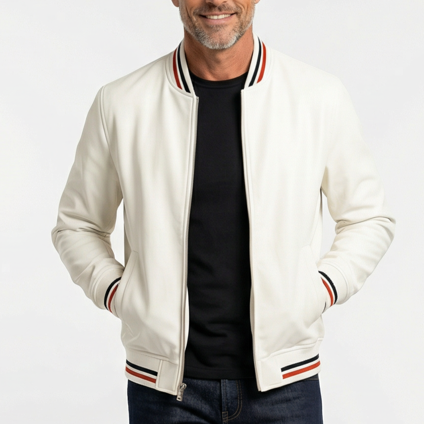 Męska kurtka bomberka z prążkowanym wykończeniem-Jackets for men-Olave