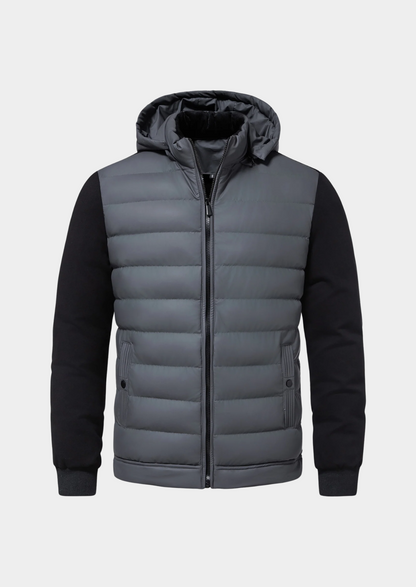 Męska kurtka hybrydowa typu puffer z kapturem-Jackets for men-Olave