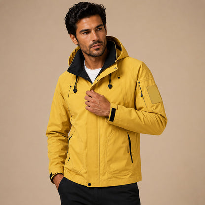Męska kurtka użytkowa z kapturem i kontrastową podszewką-Jackets for men-Olave