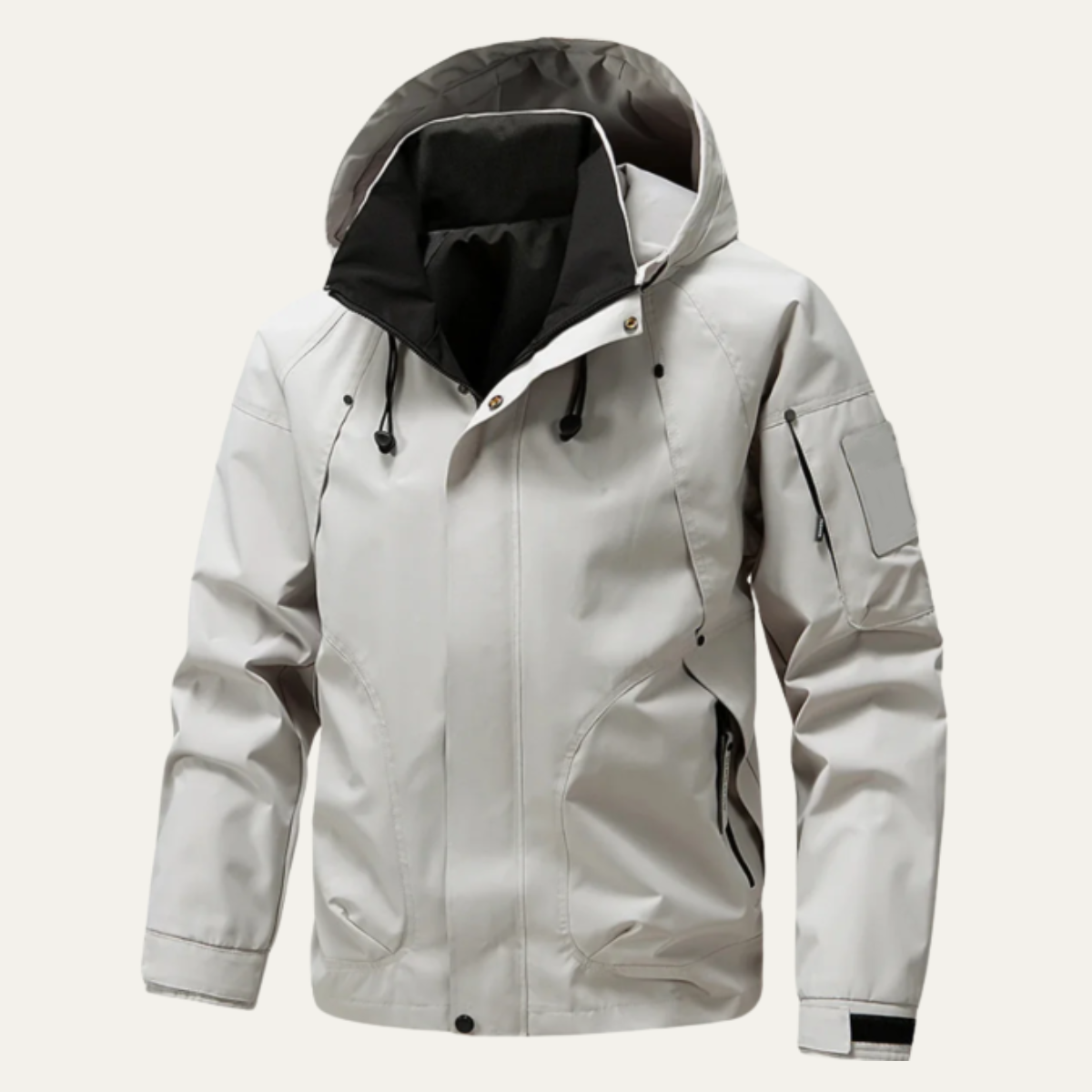 Męska kurtka użytkowa z kapturem i kontrastową podszewką-Jackets for men-Olave
