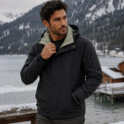 Męska kurtka użytkowa z kapturem i kontrastową podszewką-Jackets for men-Olave