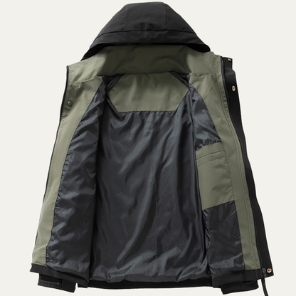 Męska kurtka użytkowa z kapturem i kontrastową podszewką-Jackets for men-Olave