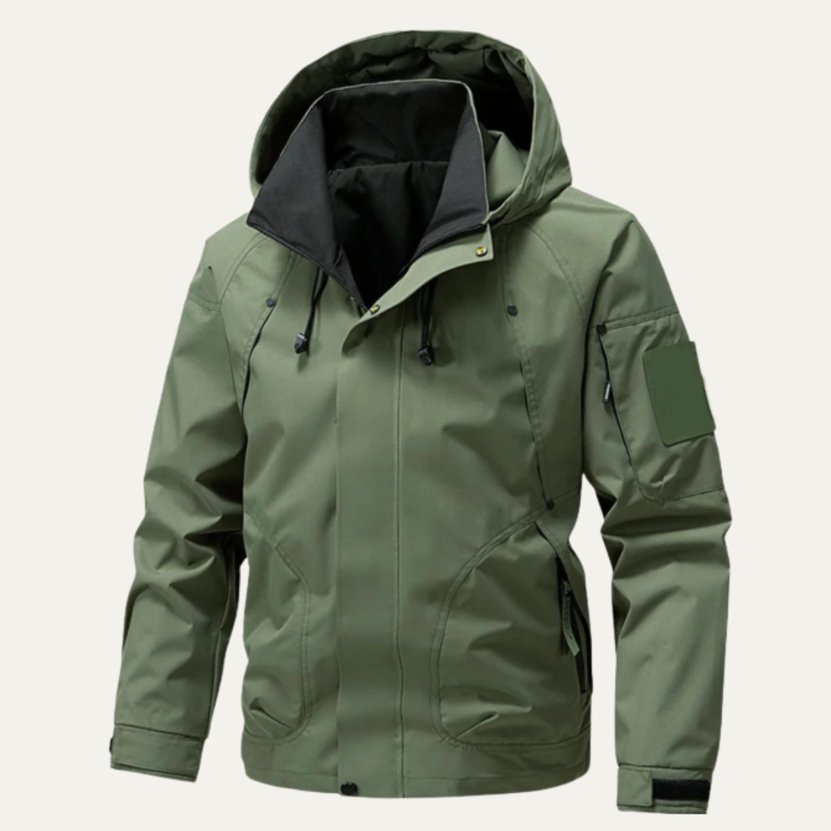 Męska kurtka użytkowa z kapturem i kontrastową podszewką-Jackets for men-Olave