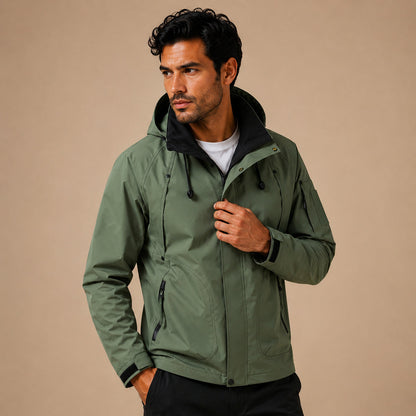 Męska kurtka użytkowa z kapturem i kontrastową podszewką-Jackets for men-Olave
