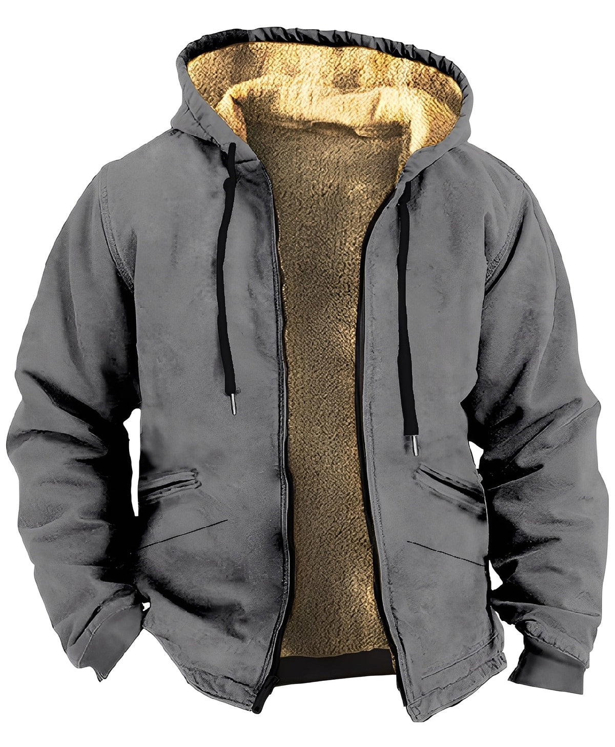 Męska kurtka z kapturem w geometryczny wzór-Jackets for men-Olave