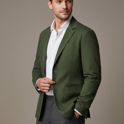 Męska marynarka zapinana na guziki z naszywanymi kieszeniami-Jackets for men-Olave