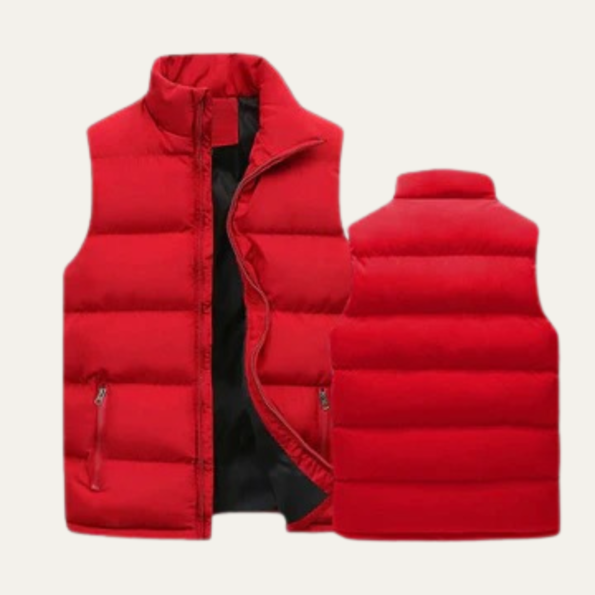 Męska pikowana kamizelka z kieszeniami na zamek-Vests for men-Olave