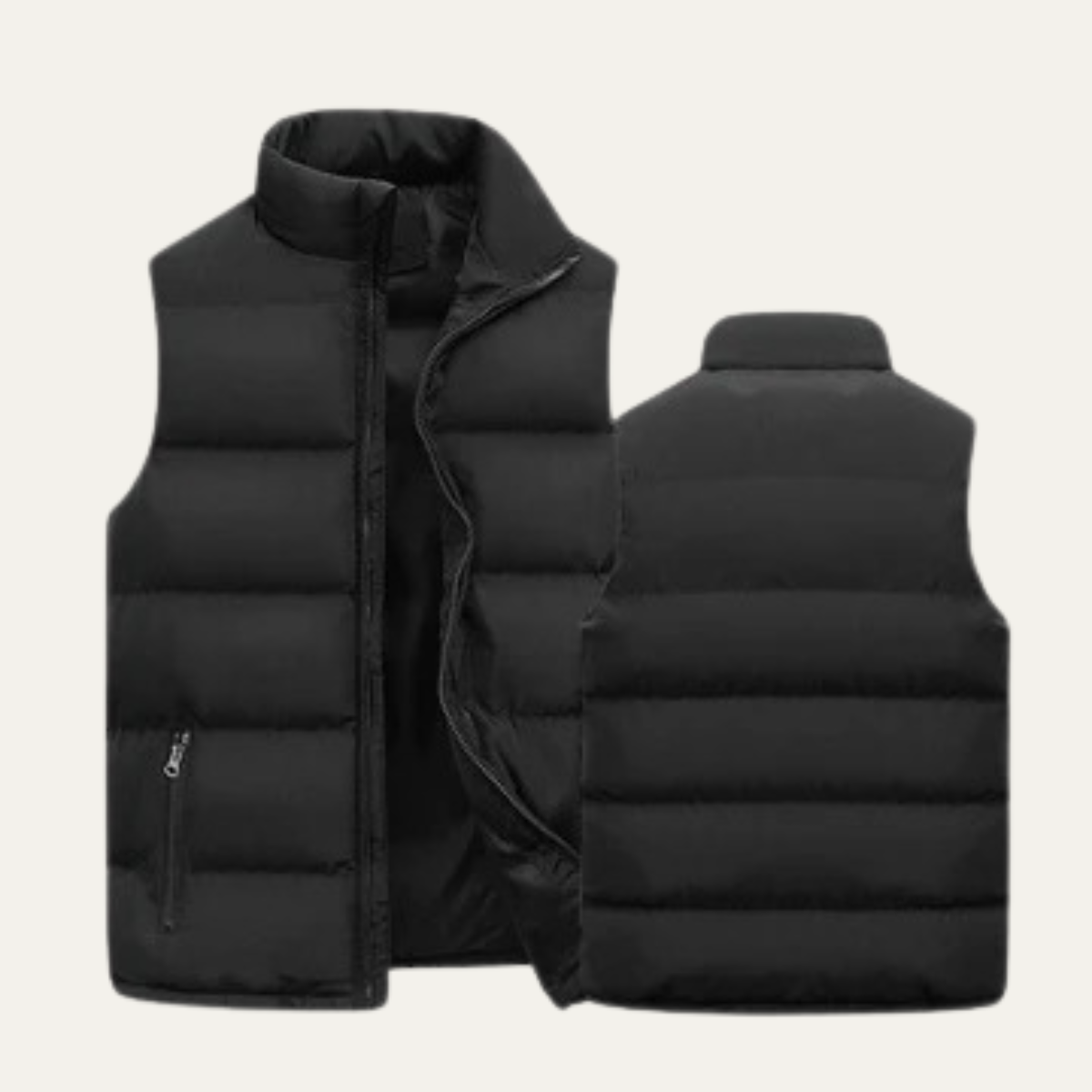 Męska pikowana kamizelka z kieszeniami na zamek-Vests for men-Olave