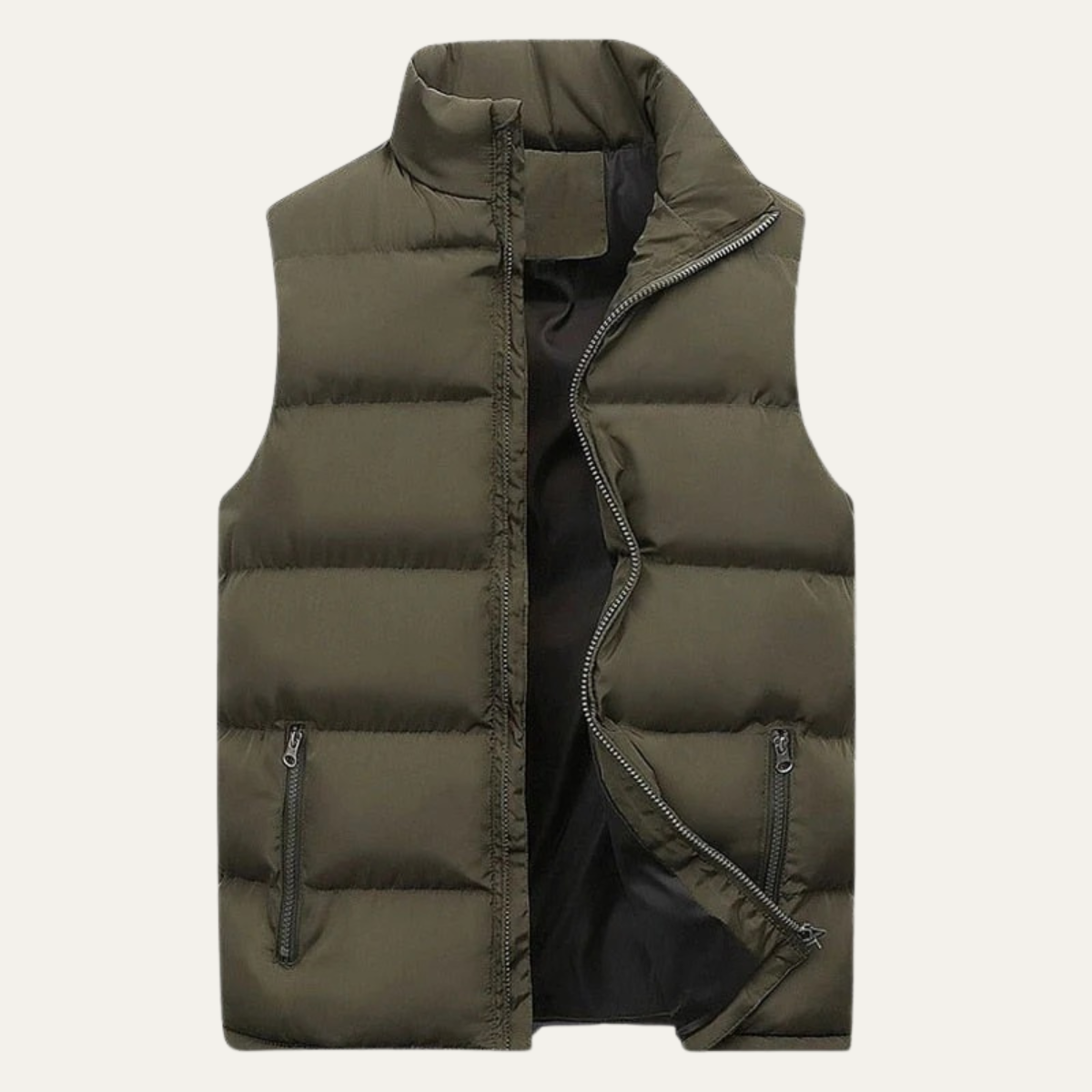 Męska pikowana kamizelka z kieszeniami na zamek-Vests for men-Olave