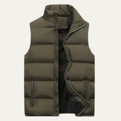 Męska pikowana kamizelka z kieszeniami na zamek-Vests for men-Olave