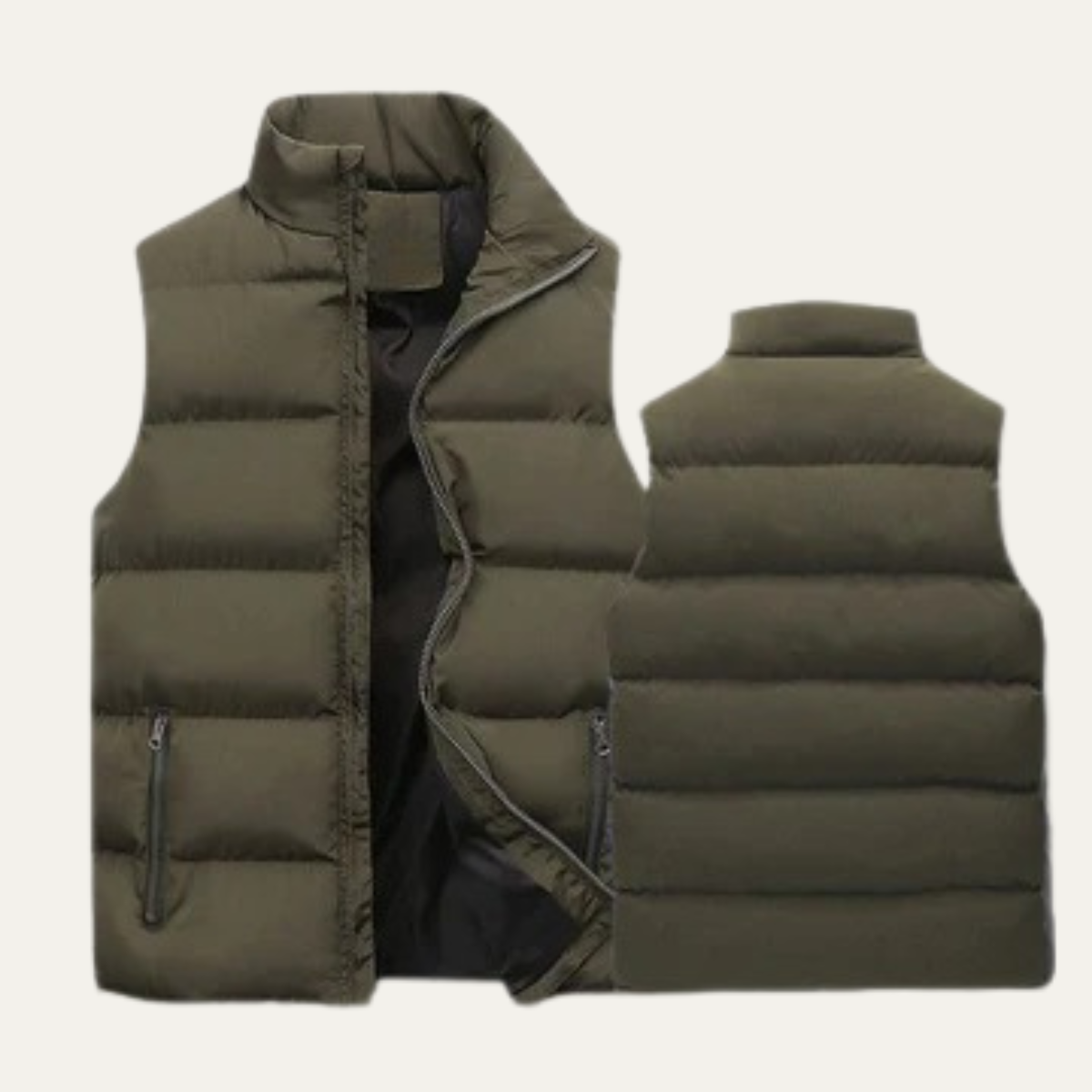 Męska pikowana kamizelka z kieszeniami na zamek-Vests for men-Olave