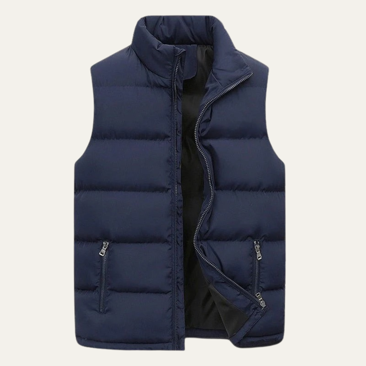 Męska pikowana kamizelka z kieszeniami na zamek-Vests for men-Olave