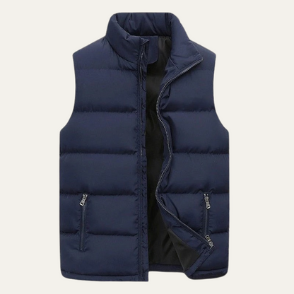 Męska pikowana kamizelka z kieszeniami na zamek-Vests for men-Olave