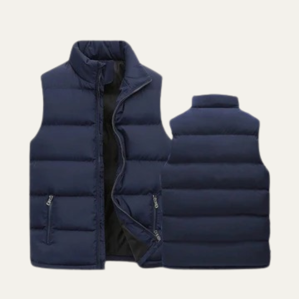 Męska pikowana kamizelka z kieszeniami na zamek-Vests for men-Olave