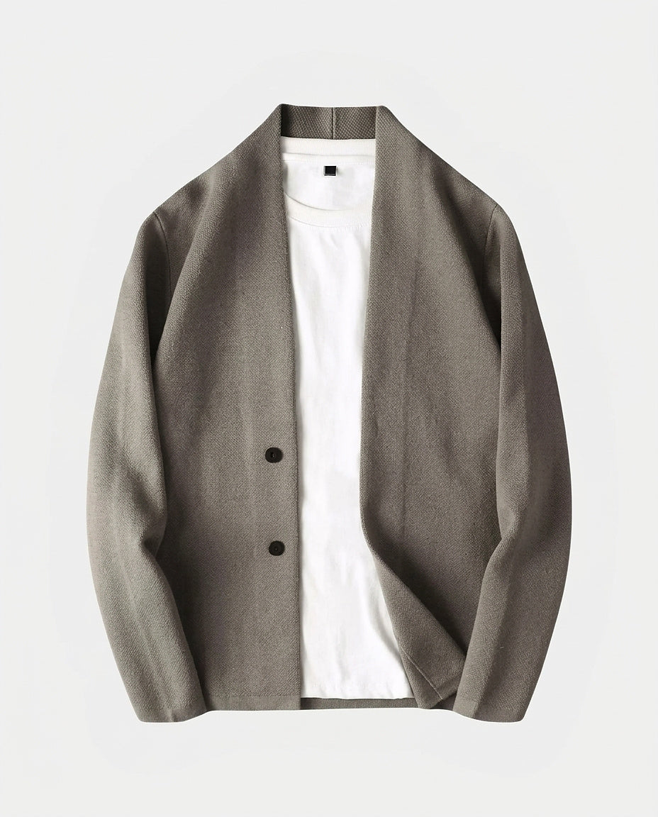 Męski kardigan dzianinowy z dekoltem w serek i zapięciem na guziki-Cardigan for men-Olave