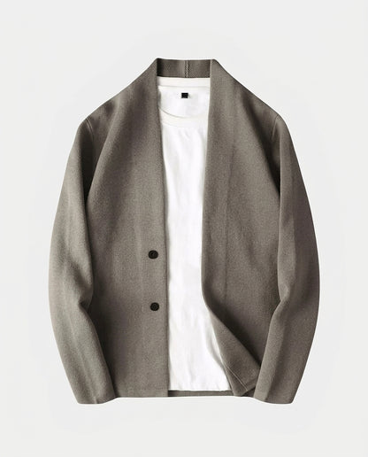 Męski kardigan dzianinowy z dekoltem w serek i zapięciem na guziki-Cardigan for men-Olave
