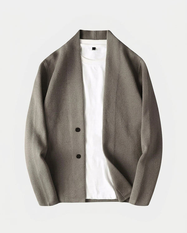 Męski kardigan dzianinowy z dekoltem w serek i zapięciem na guziki-Cardigan for men-Olave