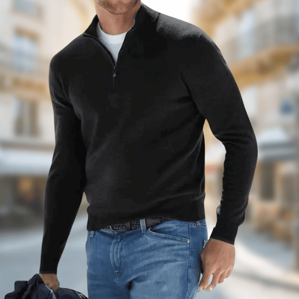 Męski sweter z zamkiem pod szyją-Sweaters for men-Olave