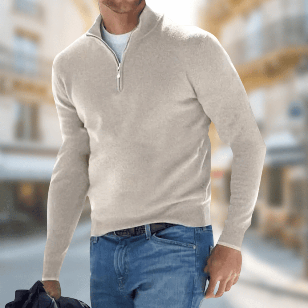 Męski sweter z zamkiem pod szyją-Sweaters for men-Olave