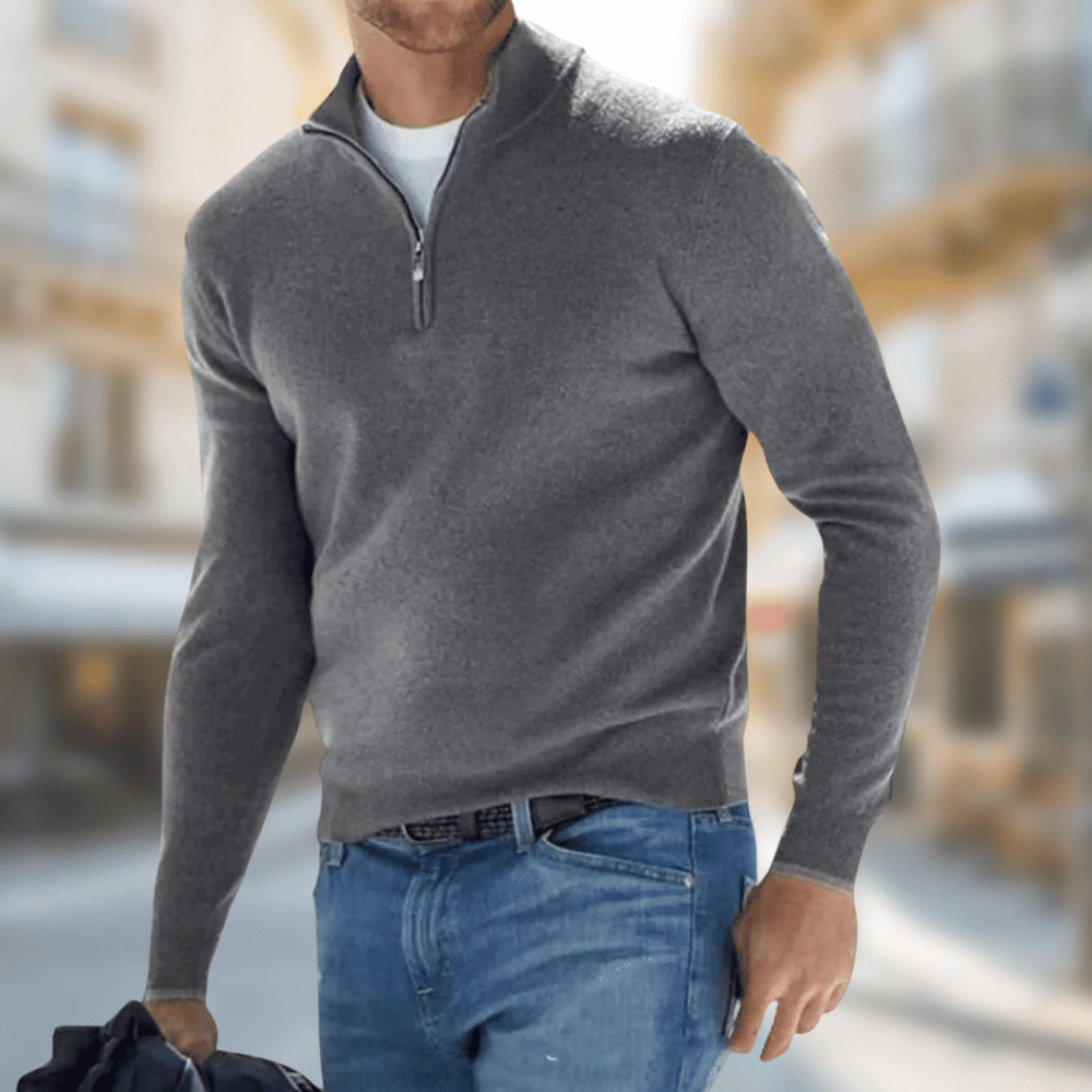 Męski sweter z zamkiem pod szyją-Sweaters for men-Olave