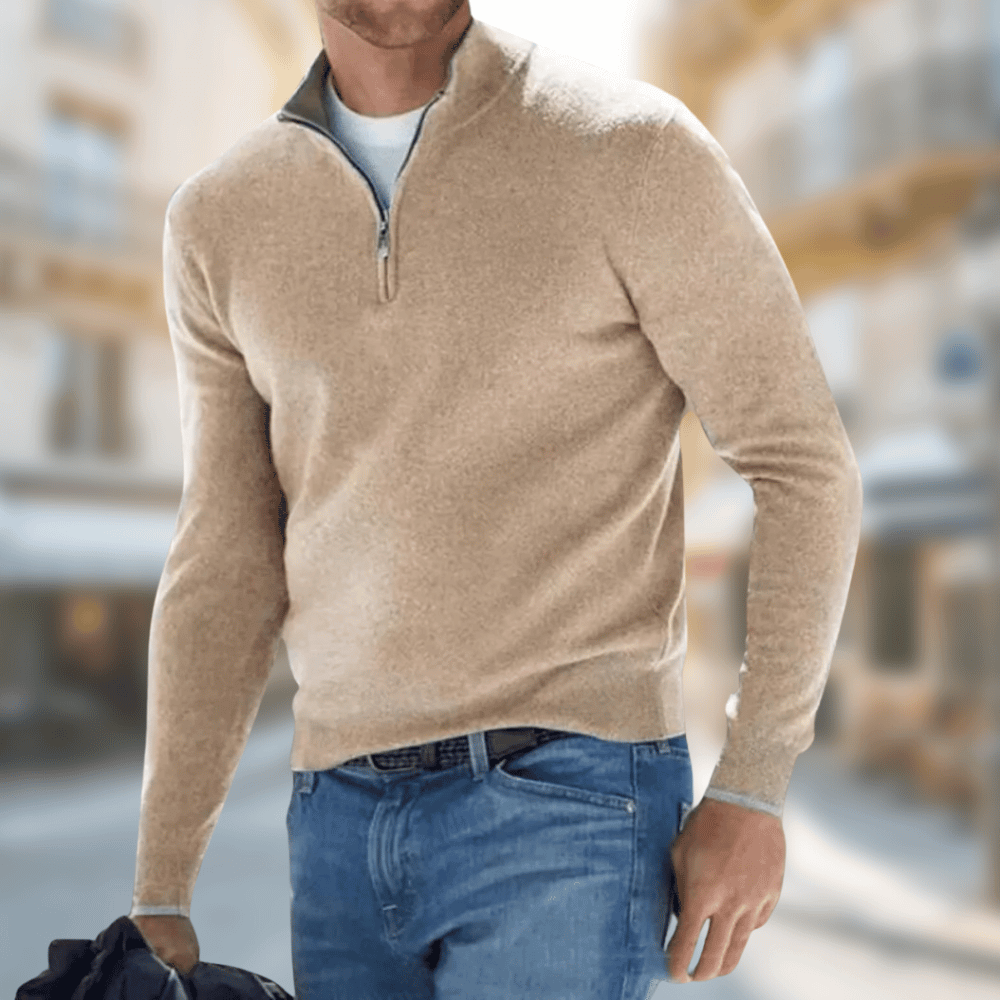 Męski sweter z zamkiem pod szyją-Sweaters for men-Olave