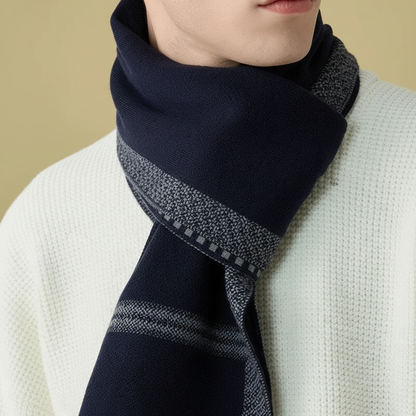 Męski wzorzysty szalik z dzianiny-Accessories for Men-Olave