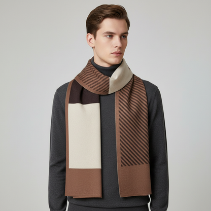 Męski wzorzysty szalik z dzianiny-Accessories for Men-Olave