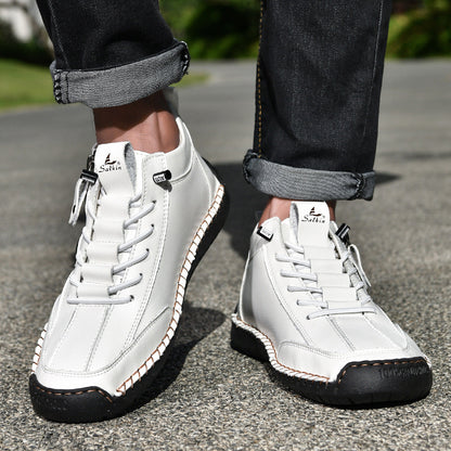 Męskie botki za kostkę z bocznym zamkiem i sznurowaniem-Footwear for men-Olave