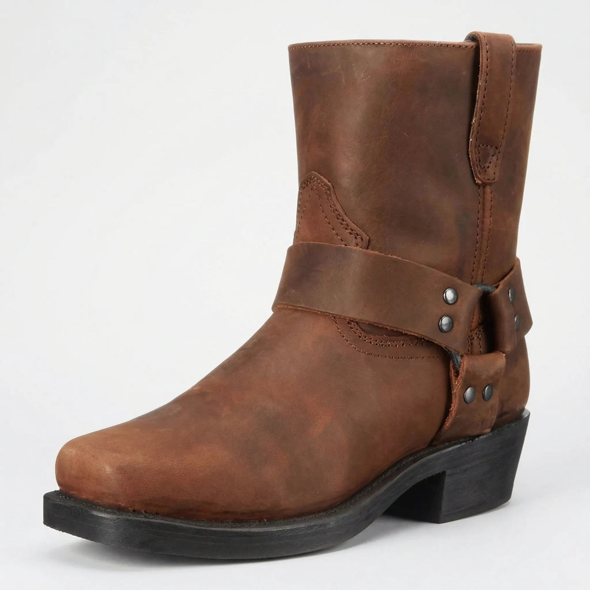 Męskie buty kowbojki z uprzężą-Footwear for men-Olave