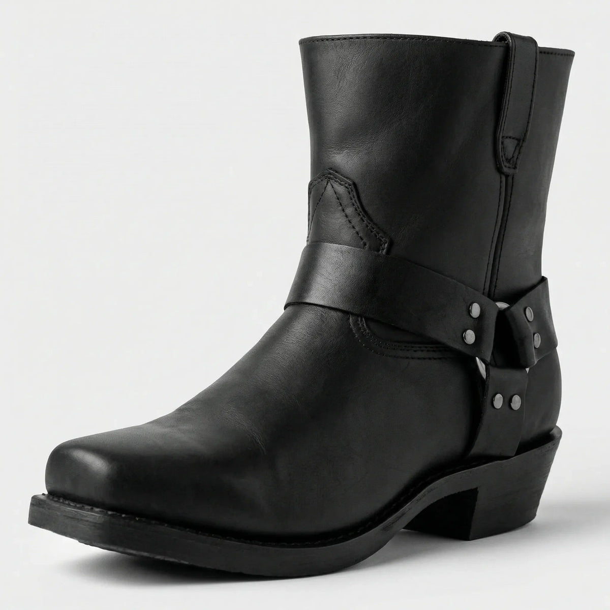 Męskie buty kowbojki z uprzężą-Footwear for men-Olave