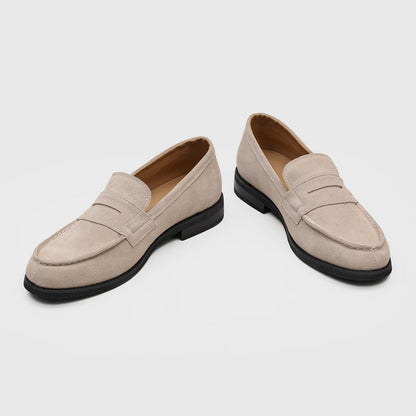 Męskie mokasyny z zamszu z kontrastowymi przeszyciami-Footwear for men-Olave