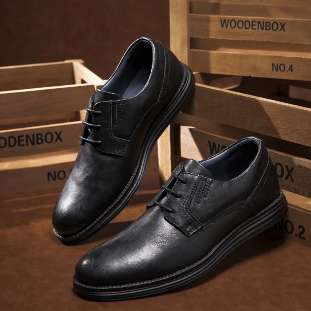 Męskie sneakersy typu derby sznurowane z kontrastową podeszwą-Footwear for men-Olave