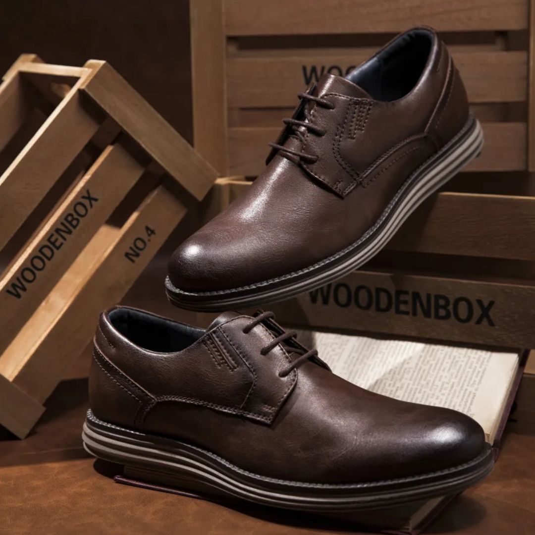 Męskie sneakersy typu derby sznurowane z kontrastową podeszwą-Footwear for men-Olave