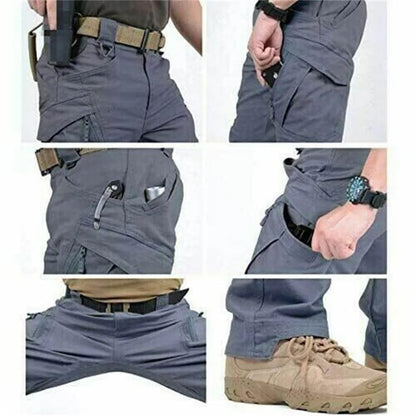 Męskie spodnie cargo z kieszeniami z klapkami-Pants for Men-Olave