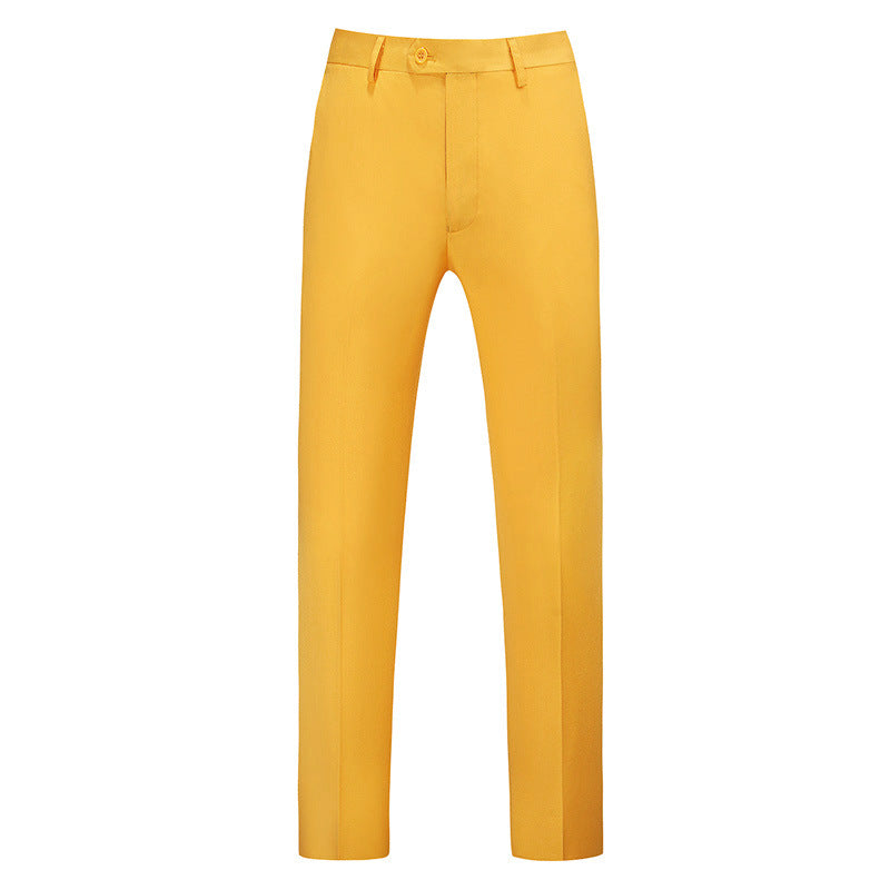 Męskie spodnie o kroju slim fit z zaprasowanym kantem-Pants for Men-Olave